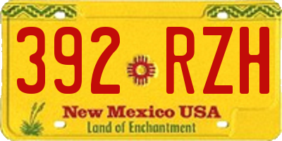 NM license plate 392RZH