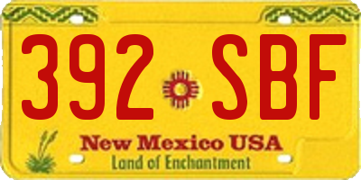 NM license plate 392SBF