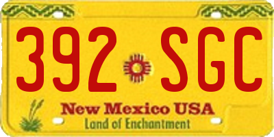NM license plate 392SGC