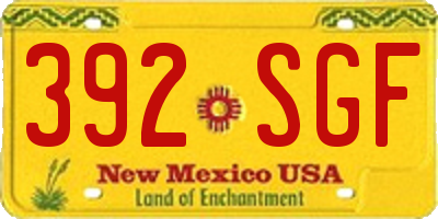 NM license plate 392SGF