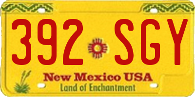 NM license plate 392SGY