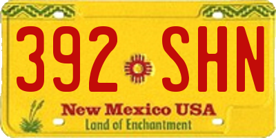 NM license plate 392SHN