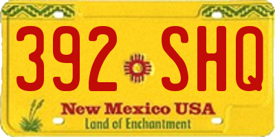 NM license plate 392SHQ