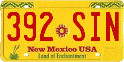 NM license plate 392SIN