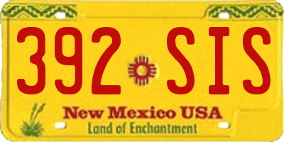 NM license plate 392SIS