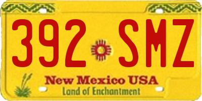 NM license plate 392SMZ