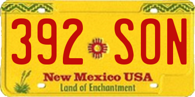 NM license plate 392SON