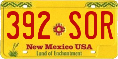 NM license plate 392SOR