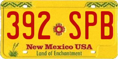 NM license plate 392SPB