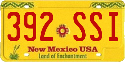 NM license plate 392SSI