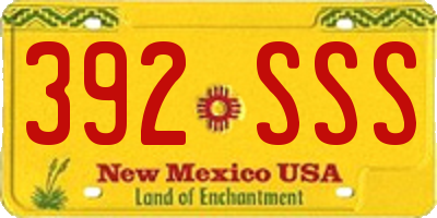 NM license plate 392SSS