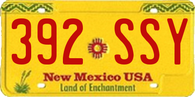 NM license plate 392SSY
