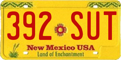 NM license plate 392SUT