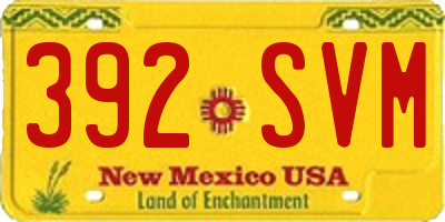 NM license plate 392SVM