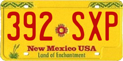 NM license plate 392SXP