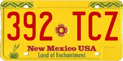 NM license plate 392TCZ