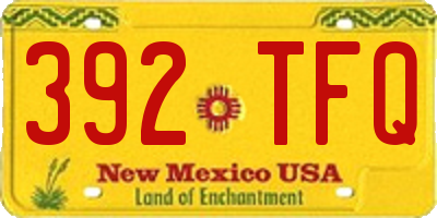NM license plate 392TFQ