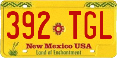 NM license plate 392TGL
