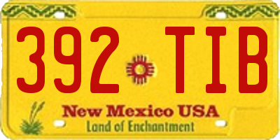 NM license plate 392TIB