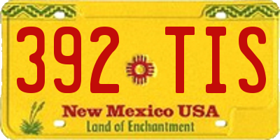 NM license plate 392TIS
