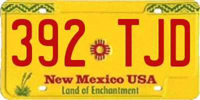 NM license plate 392TJD
