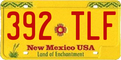 NM license plate 392TLF