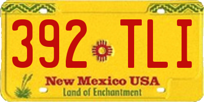 NM license plate 392TLI