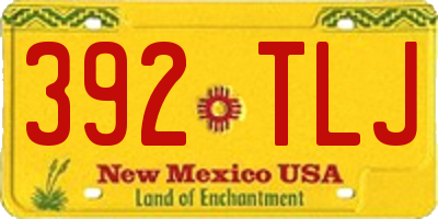 NM license plate 392TLJ
