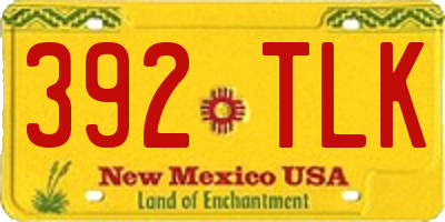 NM license plate 392TLK