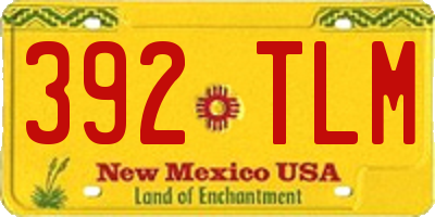 NM license plate 392TLM