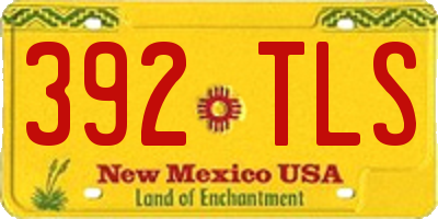 NM license plate 392TLS