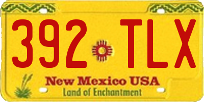 NM license plate 392TLX