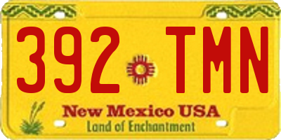 NM license plate 392TMN