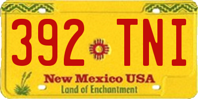 NM license plate 392TNI