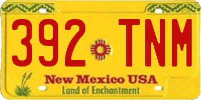 NM license plate 392TNM