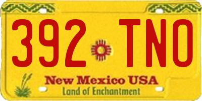 NM license plate 392TNO