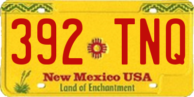 NM license plate 392TNQ