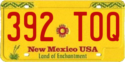 NM license plate 392TOQ