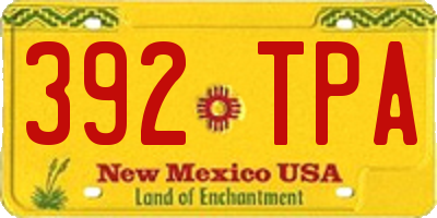 NM license plate 392TPA