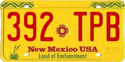 NM license plate 392TPB