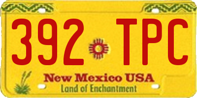 NM license plate 392TPC