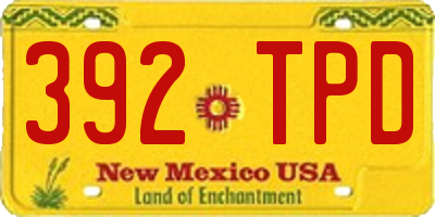 NM license plate 392TPD
