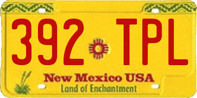 NM license plate 392TPL