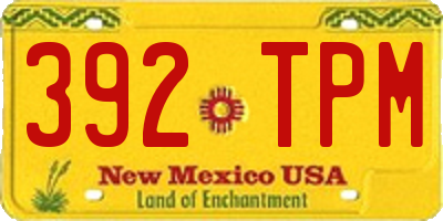 NM license plate 392TPM