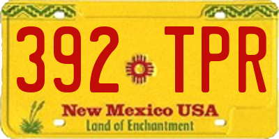 NM license plate 392TPR