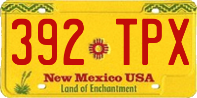 NM license plate 392TPX