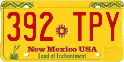 NM license plate 392TPY