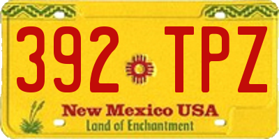 NM license plate 392TPZ