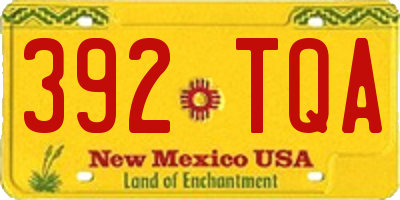 NM license plate 392TQA