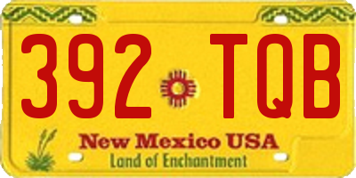 NM license plate 392TQB